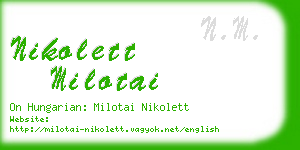 nikolett milotai business card